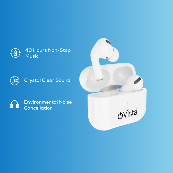 Ovista TWS AirPods Pro - 40H Playtime Seamless Apple Connectivity